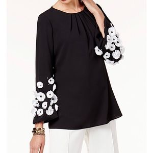 Alfani Floral Appliqué Top
